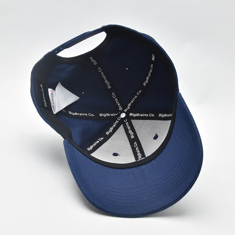 Produktbild der blauen, XXL BigBrains Co. Baseball Cap in der Ansicht von der Unterseite